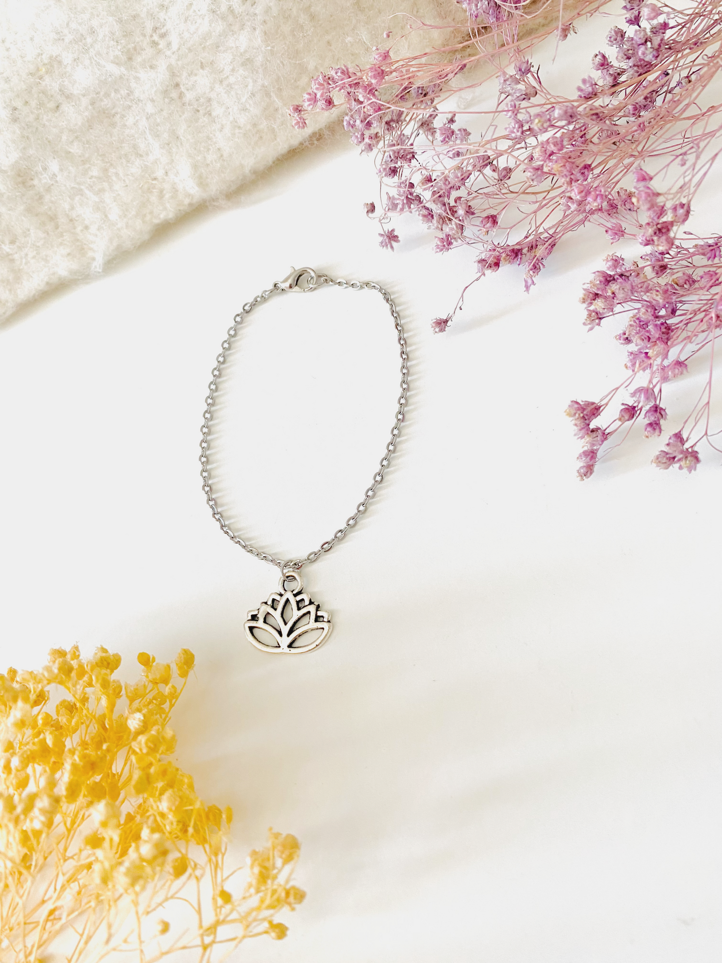 Lotus Bloom - Silver lotus flower bracelet
